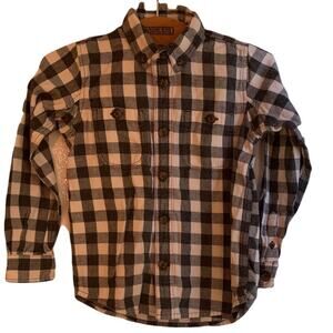 DULUTH TRADING COMPANY Boys Grey/White Checked Flannel - Size: 5